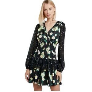 Foxiedox Anemone Smocked Mixed-Print Dress NWT